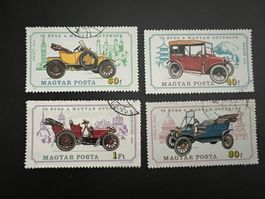 Hungary 1975 OLD CARS 4 Marken gestempelt( D240)