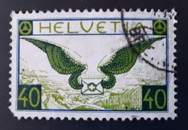 4-24-2 Timbre Helvetia oblitéré. Réf.F15 ou F15z. En l'état