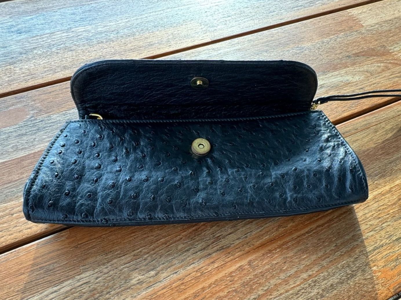 Taschen für Damen: Clutchbag, schwarz aus Straussenleder – Neu (gemäss Beschreibung) aus Bolligen von Newyork63 3