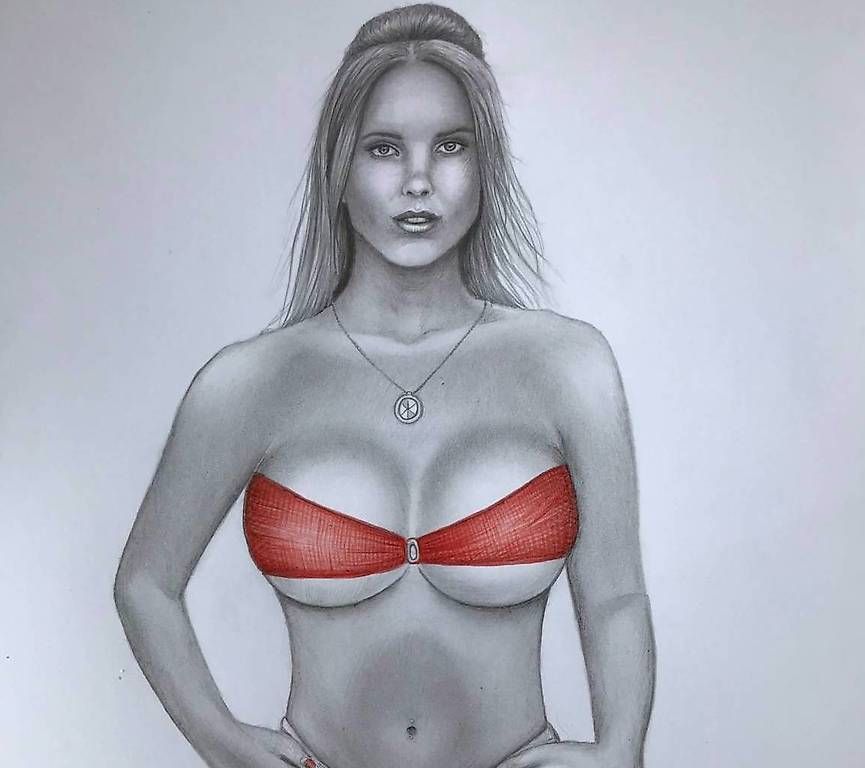 Dipinti: Délicieuse naïade, format A4, dessin original, signé – Nuovo (secondo la descrizione) da Ecublens VD venduto da Largo1