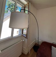 Lampadaire arc avec abat-jour blanc