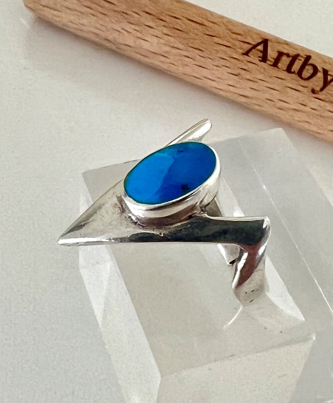 Ringe: Skulpturaler Designer Silberring 925+MP mit Türkis Vintage – Gebraucht aus Ruswil von artbyhand 2