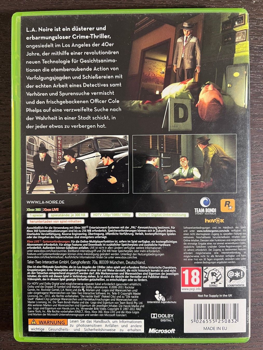 Microsoft Spiele: L.A. Noire – Gebraucht aus Zürich von GameFreunde 1