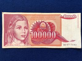 Belgrad 1989 - Jugoslawien - 100000 Dinara