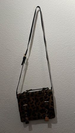 River Island Leder Tasche mit Leopardenmuster