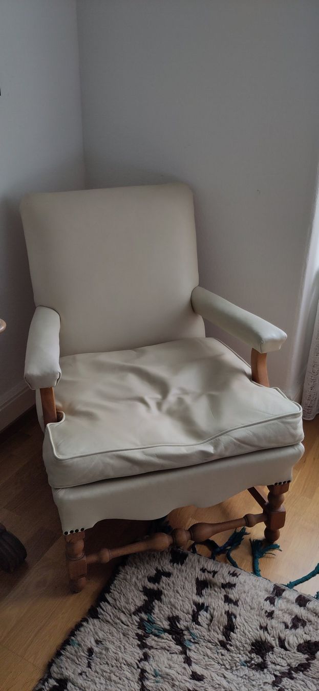 Fauteuils: Vintage-Sessel in hellbeigem Leder – D'occasion à Zürich par MB0703