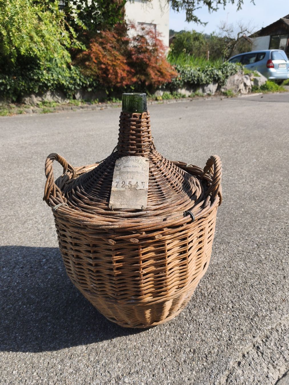 Demijohn Weinballon Korb Glasflasche 20 Liter Dekoration (Gebraucht) in Au SG für CHF 25 – nur Abholung auf Ricardo kaufen
