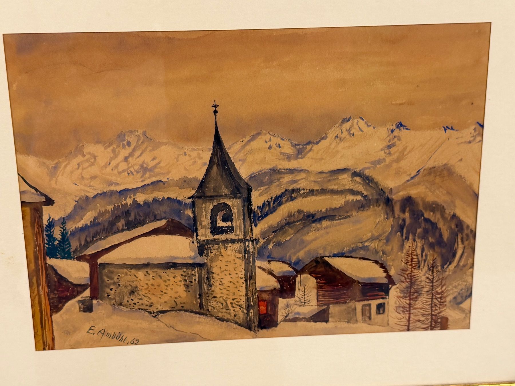 Gemälde: E. Ambühl 1962 Original Gemälde – Gebraucht aus Basel von PAUL_ART 1