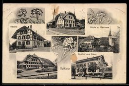 AK Meikirch, Käserei, Gasthof zum Bären, Kirche und Pfarrhau