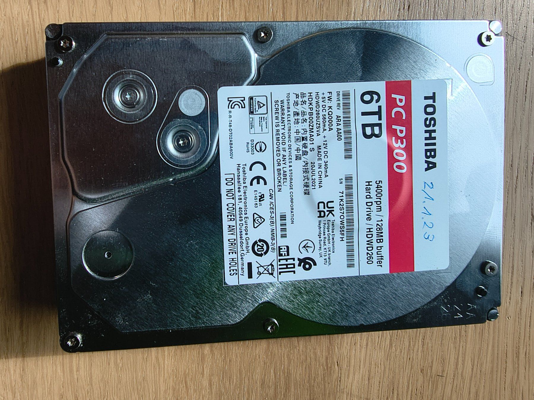Toshiba Harddisks: 6TB Toshiba PC P300 – Gebraucht aus Gossau SG von AquaDaniel