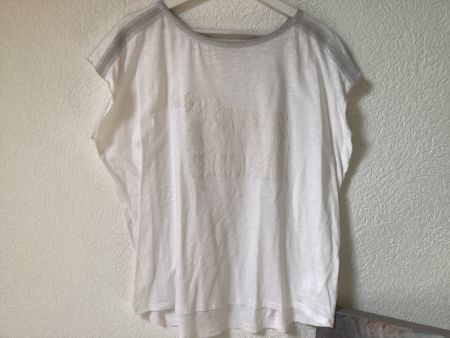 Cartoon T- Shirt / Top, ca.  Gr. M, weiss, Sommer