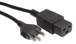 Netzkabel Stecker T23-Buchse C19, schwarz, 1,0m, NEU