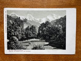 Alte Ansichtskarte gelaufen, Ruine Unspunnen bei Interlaken