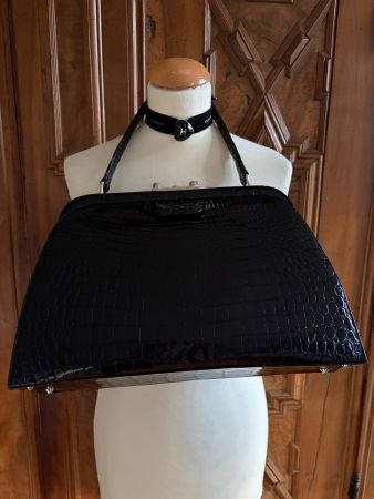 VINTAGE 100 % Krokodilleder – Riesentasche 36 cm