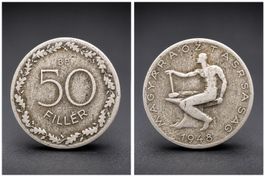 Ungarn 50 Filler 1948 – Magyar Köztársaság – Original histor