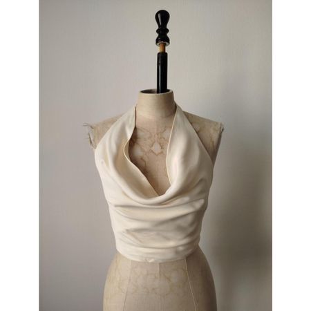 Satin Neckholder-Top mit Wasserfallausschnitt