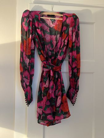The Kooples Seidenkleid Blumenmuster Gr. 34 (1)