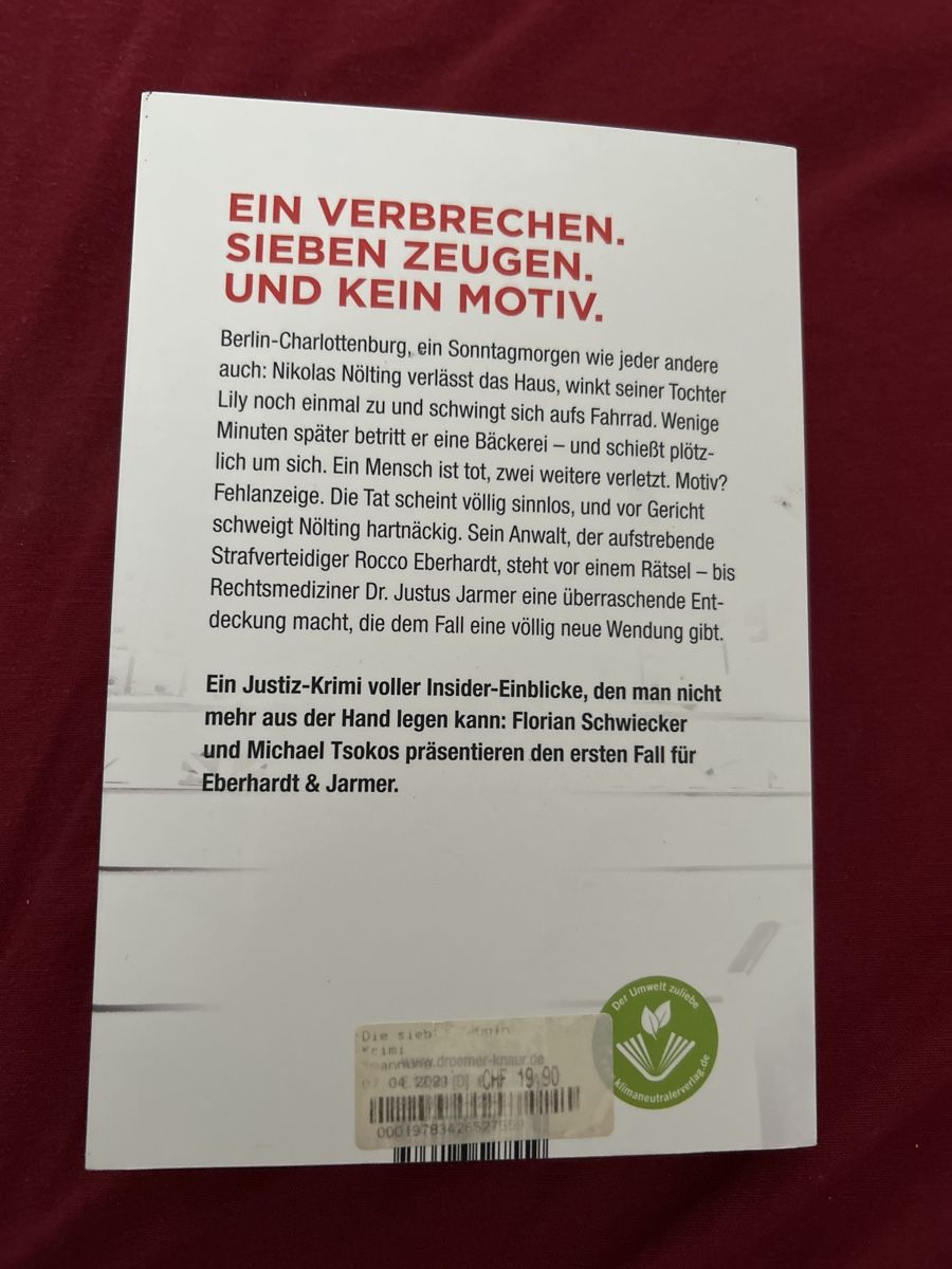 Libri: Die 7 Zeugin, Schwiecker Tsokos – Usato da Urdorf venduto da 2msa2 1