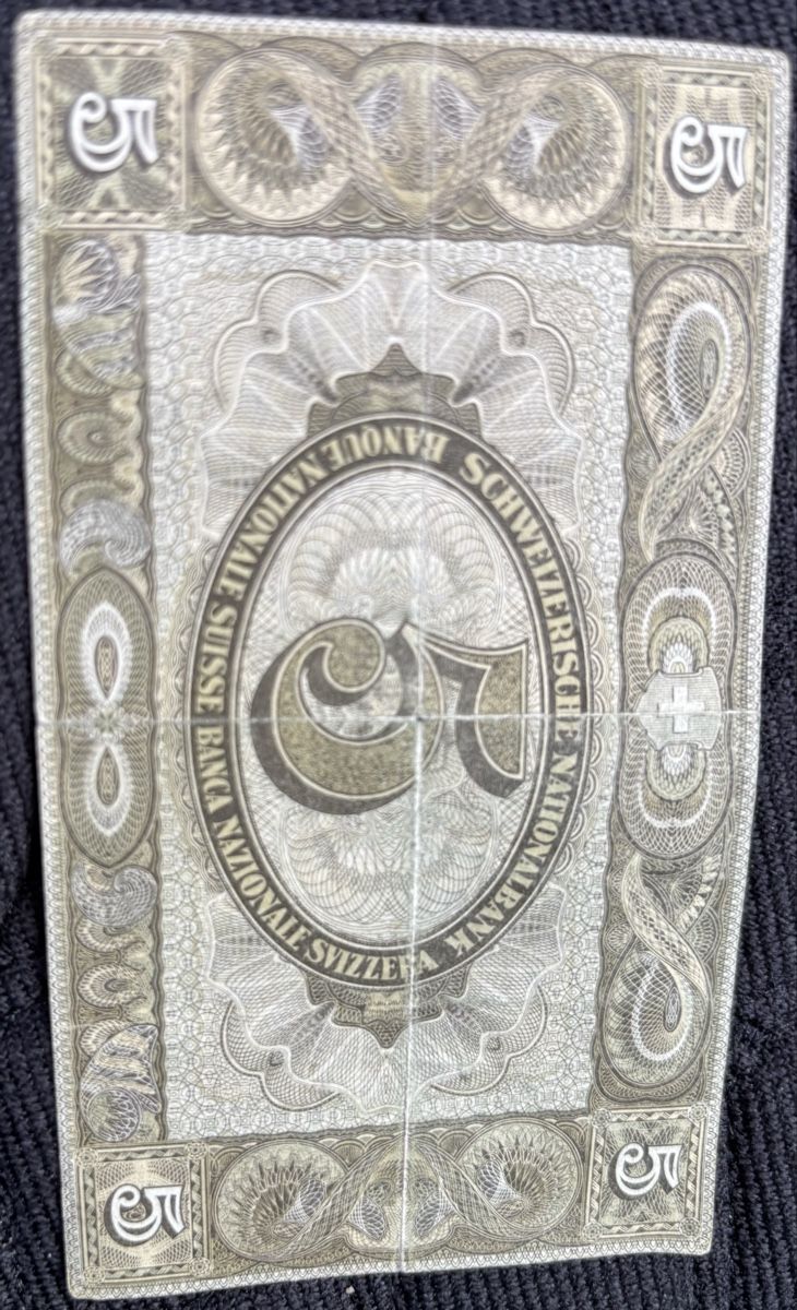 Banconote: Alte 5 Franken Banknote – Usato da Münsingen venduto da Richigen