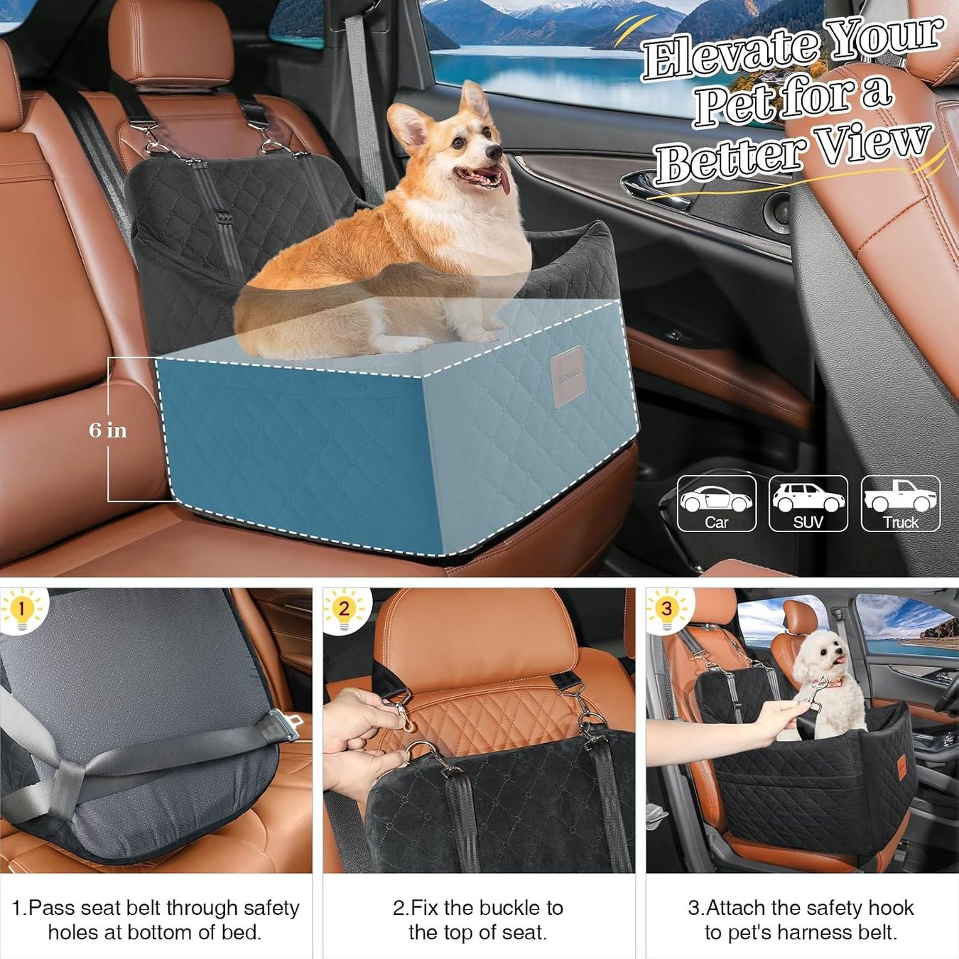 Niches, paniers: Hunde Autositz Memory Foam Waschbar mit Sicherheitsleine – Neuf avec emballage d'origine à Schaffhausen par Alvora 5
