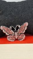 Hübsche Vintage Brosche Schmetterling mit rosa Steinen🦋