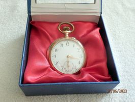 Taschenuhr, Silber 800 zum Teil vergoldet. 47mm, läuft