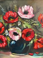 91x81/ handgemaltes Ölgemälde, Blumenstillleben wunderhübsch