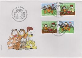 Garfield 2 Serien aus Markenheftchen auf offiziellem FDC