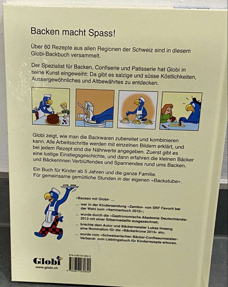 Fumetti: Backen mit Globi, unbemalt - NEU – Nuovo e nell'imballaggio originale da Bözberg venduto da RosmarieOb 1