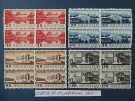 CH 1938 Nr. 211-214 postfrische Viererblöcke **