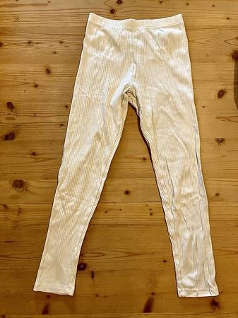 Gerippte Leggings Creme  Gr.140