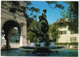 AK Basel, Brunnen beim Kunstmuseum