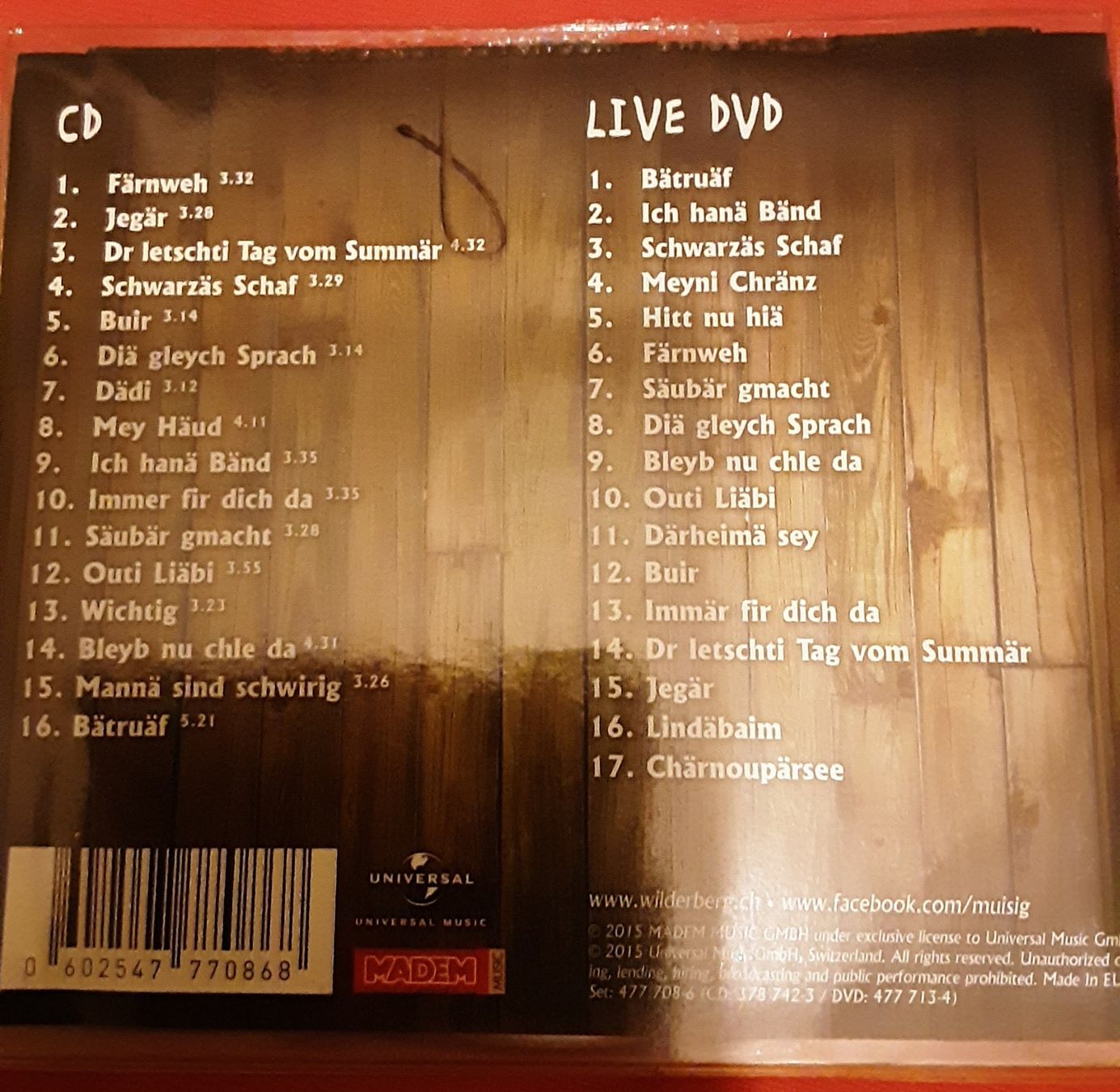 CD: Franz Arnold's Wiuda Bärg CD DVD Special Edition – Usato da Bremgarten AG venduto da musiccollector 1