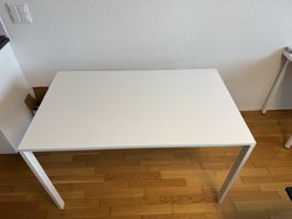 White VIHALS dining table 125x74 cm