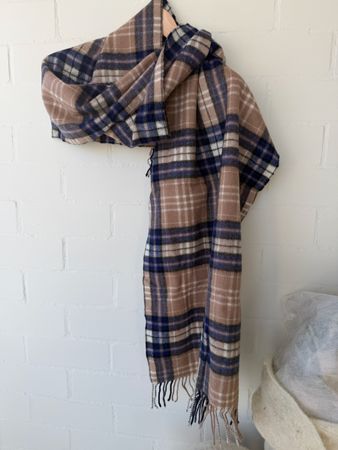 SELECTED FEMME 100% Wolle Schal kariert