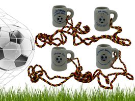 Fussball-Stamperl/Mug-Set – 4er Set mit coolen Sprüchen