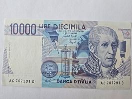 10.000-Lire-Banknoten als Set aus derselben Serie
