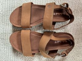 flache Leder-Sandalen
