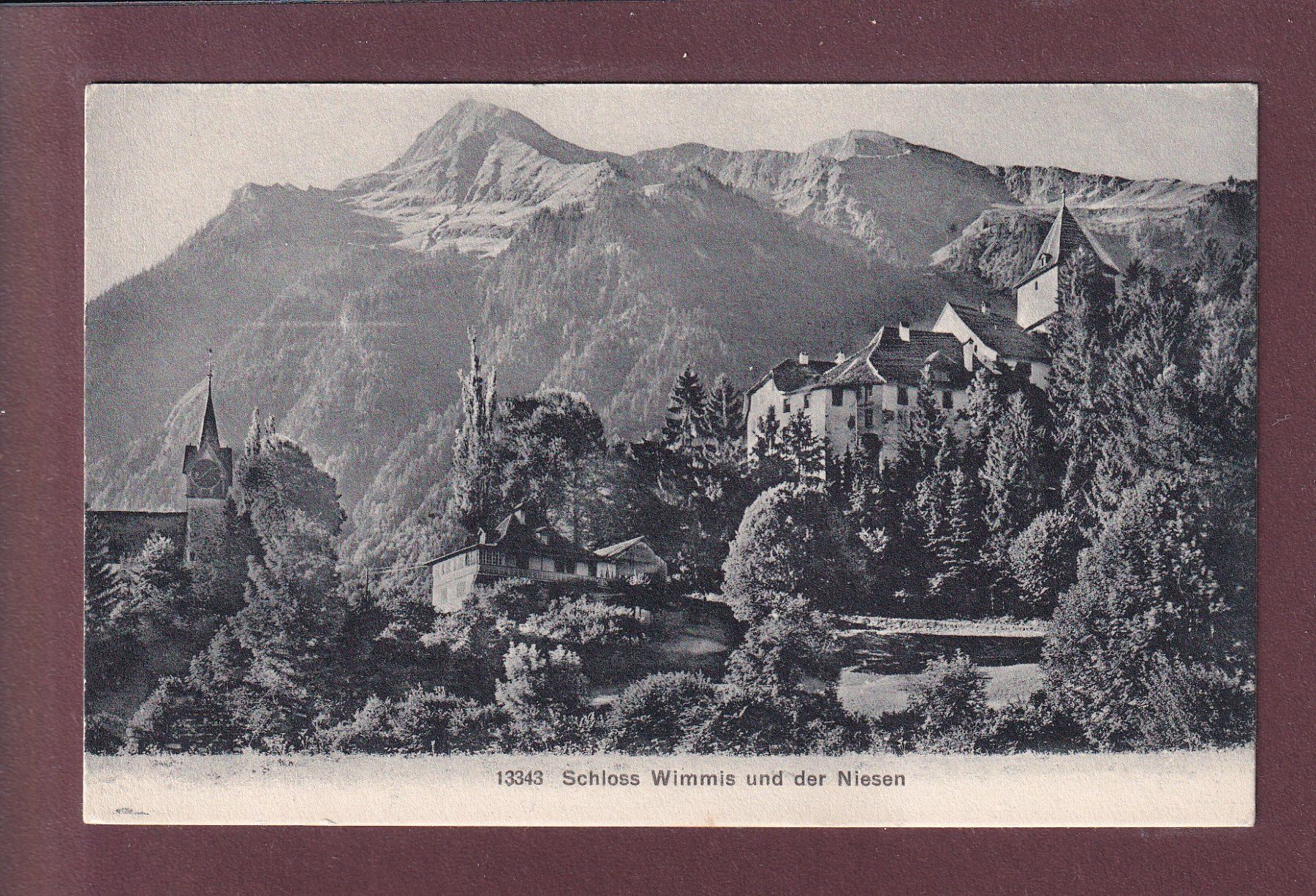 Cartoline postali: SCHLOSS WIMMIS - Niesen - 1910 – Usato da Pully venduto da nicecards