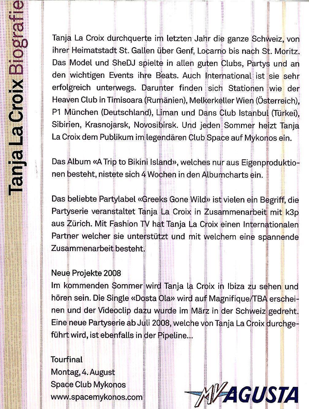 CD: Tanja La Croix DESTINATION SUMMER ClubCD – Usato da Kandergrund venduto da Sososo 3