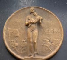 Bronzemedaille „Le Refuge“ (Der Zufluchtsort), um 1940