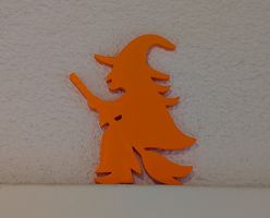 Halloween Hexe Deko – 3D-Druck Eck-Dekoration Orange