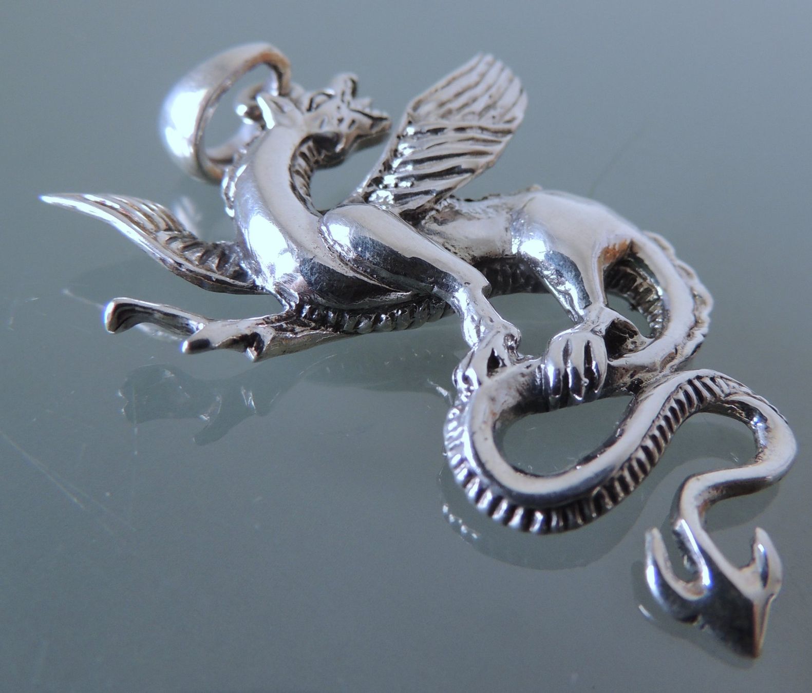 Ciondoli: Silber 925 Anhänger 45 mm Drache – Nuovo (secondo la descrizione) da Waldenburg venduto da schaller707 3