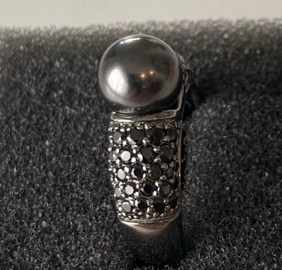 Anelli: Silber Ring  Grösse 53/54 mit schwarzen Steinen + Perle  – Nuovo (secondo la descrizione) da Engelburg venduto da Lallylala 3