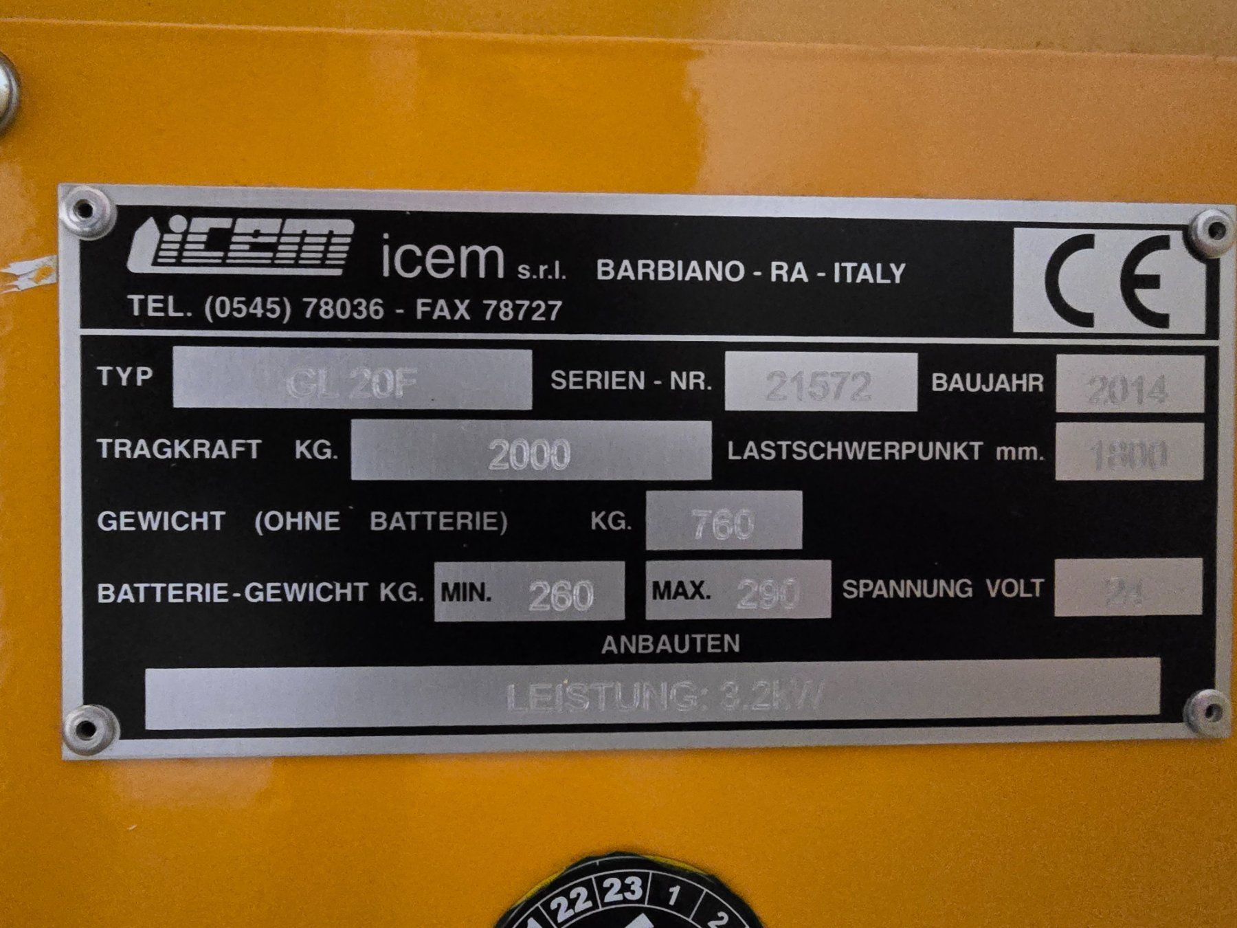 Carrelli elevatori e a forche: Stapler ICEM GL20F Gabellänge 360cm Hub 12cm – Usato da Amriswil venduto da basstempel 2