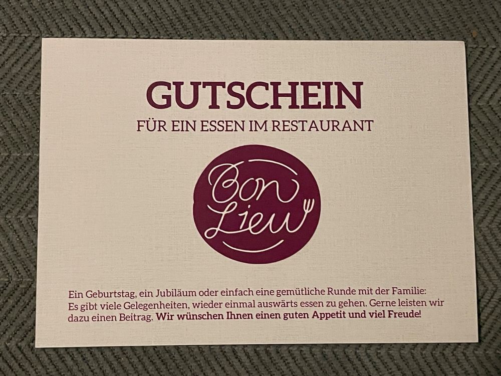 Bon Lieu Restaurant Gutschein, Wert: 100 CHF, ab nur 55 CHF (Neu ...