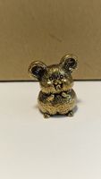 Kleine Maus Figur aus Messing, Dekoobjekt für das ganze Jahr