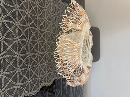 Handgefertigte Dekoschale, Korbschale, Weiss-hellpink, Neu!