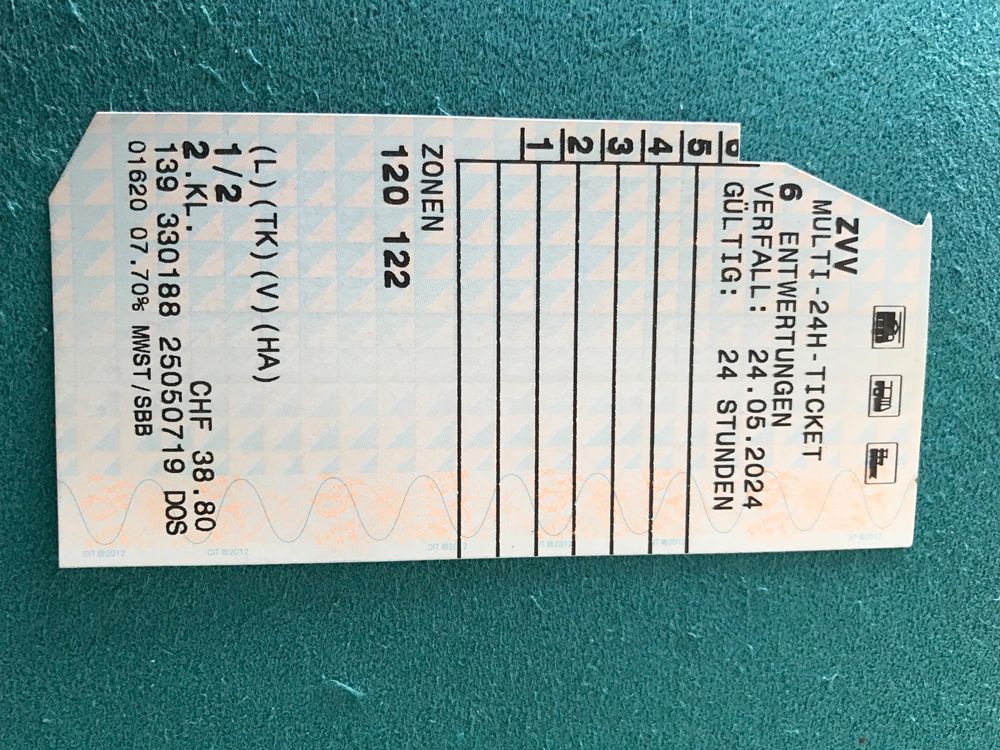 ZVV Multi24HTicket Zonen 120 122 Kaufen auf Ricardo