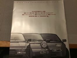 Porsche Faltprospekt 8 Seiten Farben u.Innenausstattungen 91